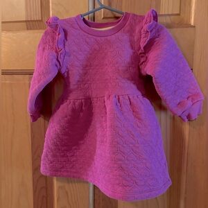 Boden like new girls dark pink heart dress